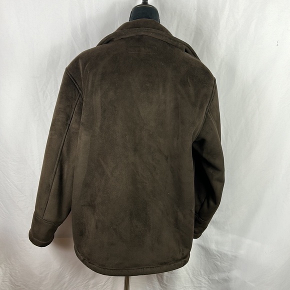 Liz Claiborne Faux Suede and Fur Dark Brown Winter Coat - Picture 2 of 9